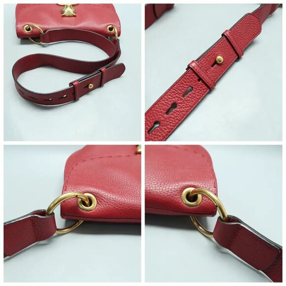 100% Authentic GUCCI GG Marmont Animalier Red Leather Shoulder Bag 1026-121724 - Picture 9 of 12